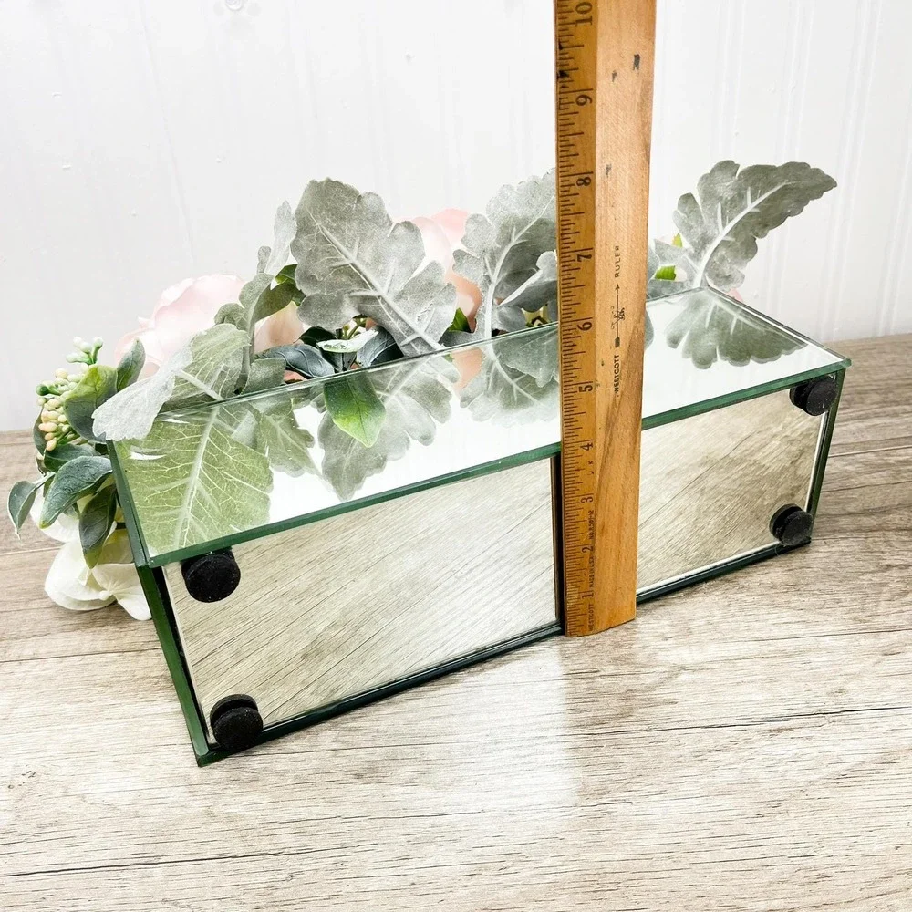 Vintage Mirror Box Planter: 80's glam decor
